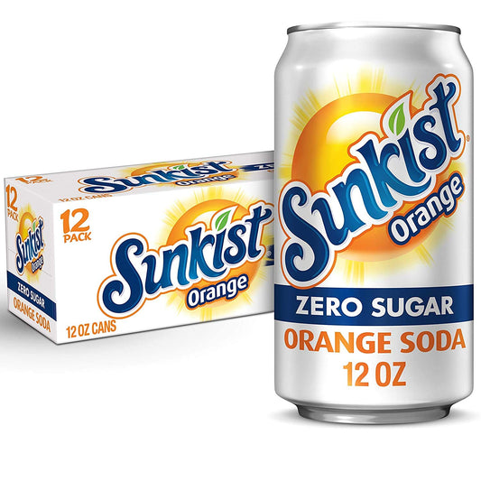 Sunkist Zero Sugar Orange, 12 FL Ozs. cans (12 Pack)