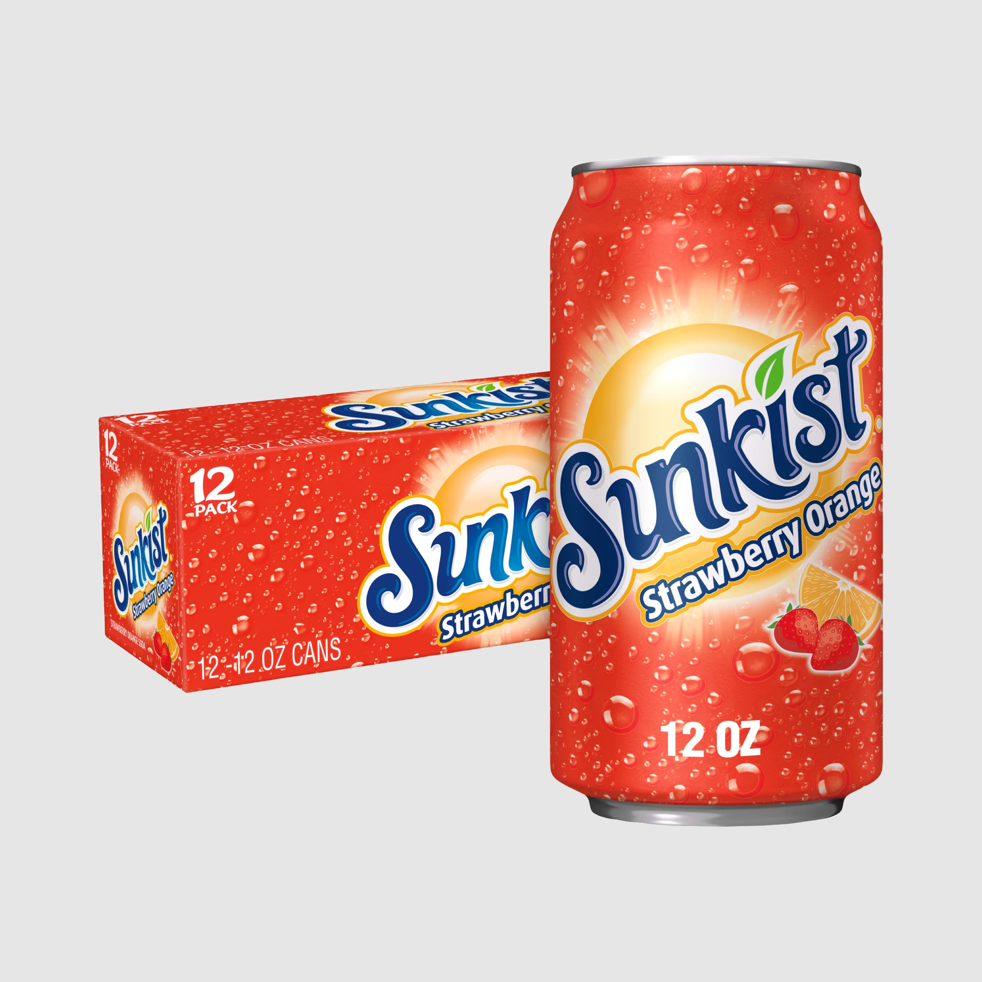 Sunkist Strawberry Orange 12 fl oz, 12 Pack