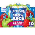 Capri Sun 100% Juice Berry Juice Box Pouches, 10 Ct Box, 6 fl oz Pouches, Liquids