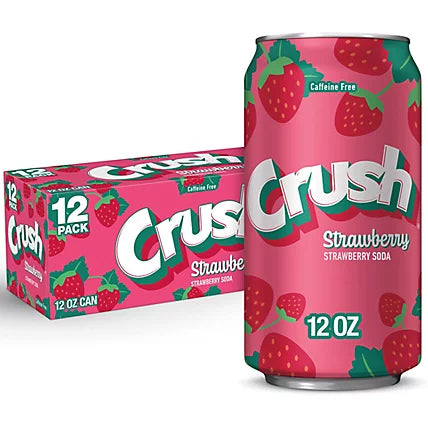 Crush Strawberry Soda, 12Oz. 12 Pack